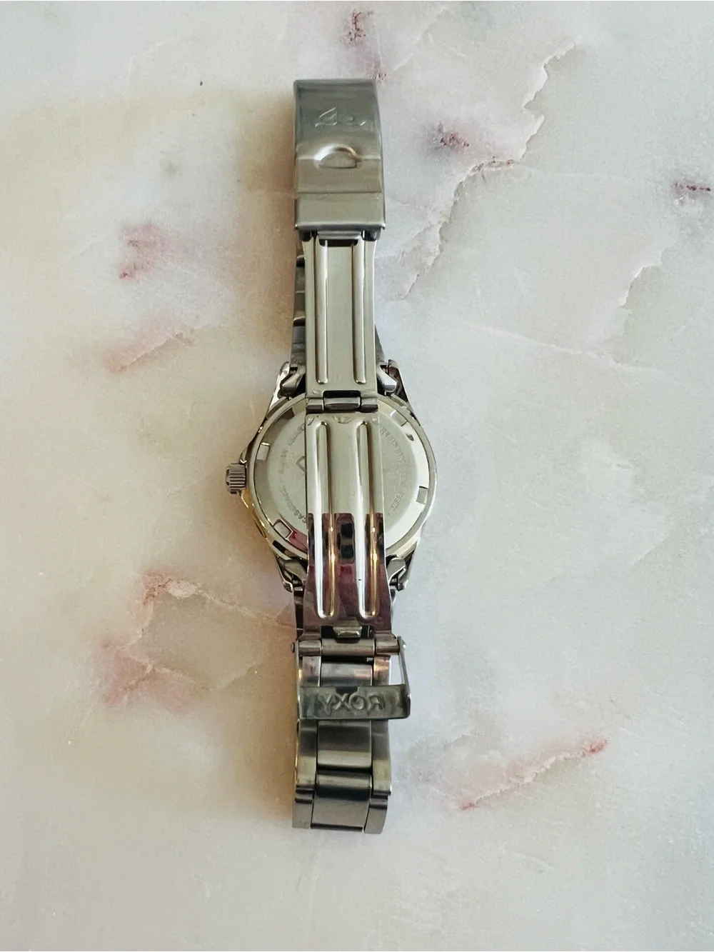 Roxy Vintage Women's Stainless Steel Crystal Bezel Watch - Black Dial Date RX101